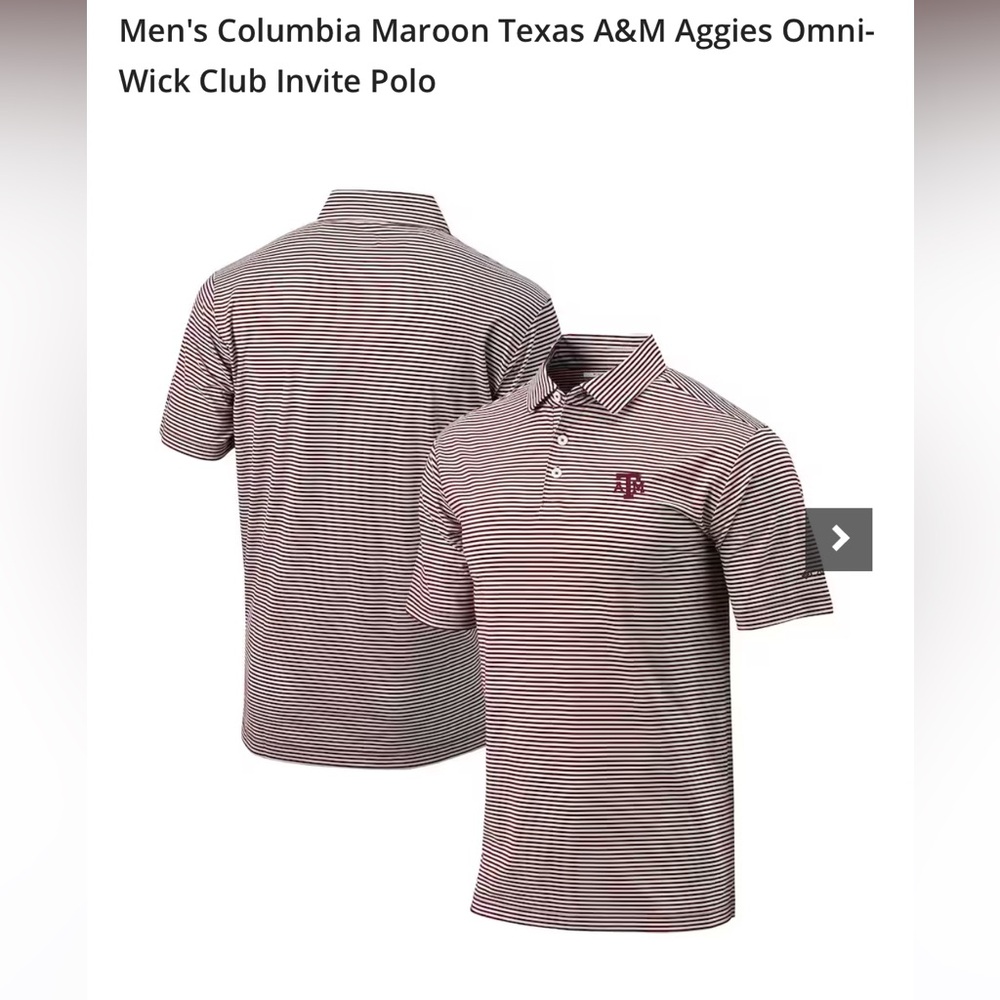 Men’s Columbia Texas A&M / Aggies Golf Polo 2X